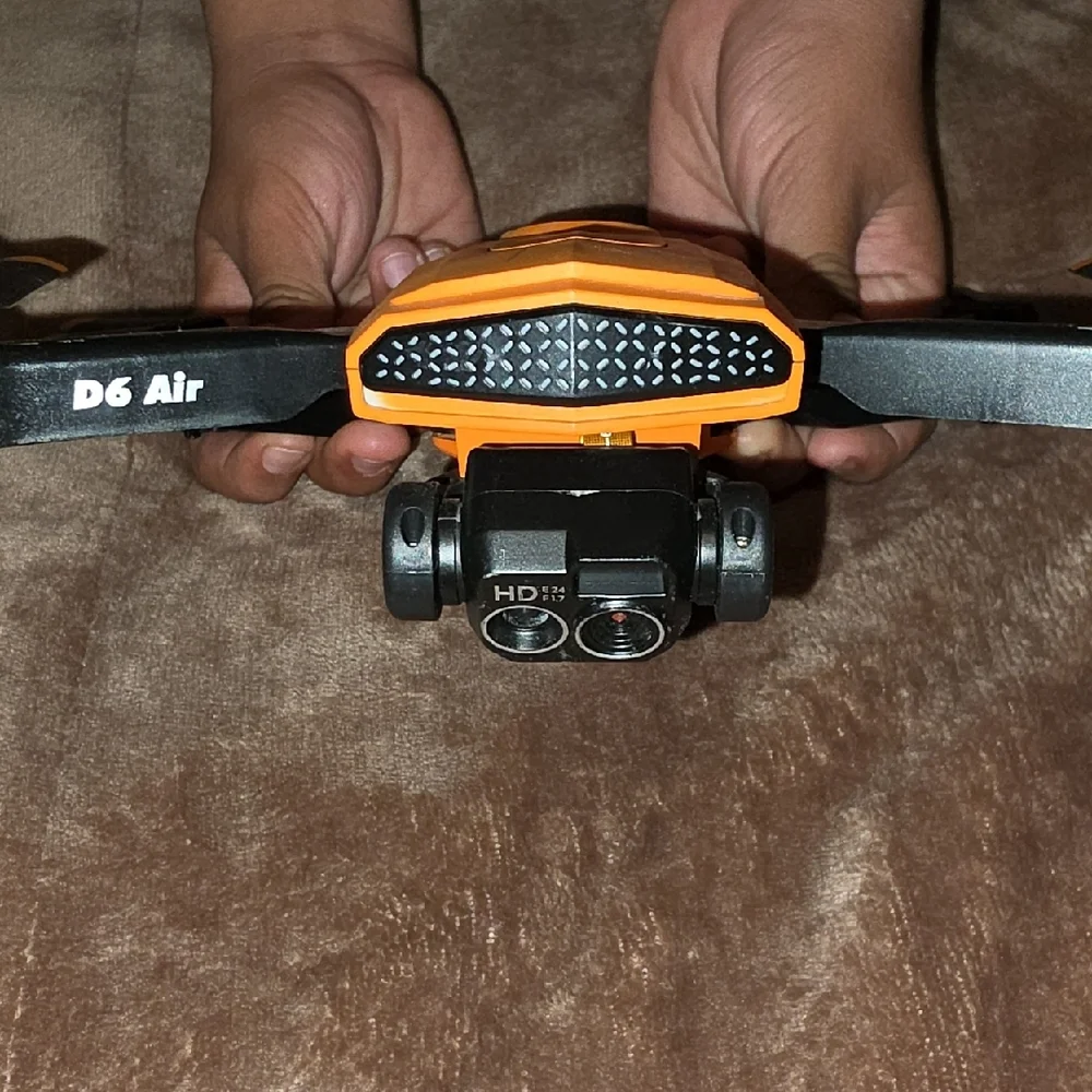 Orange Compact Foldable Drone with Remote Controller